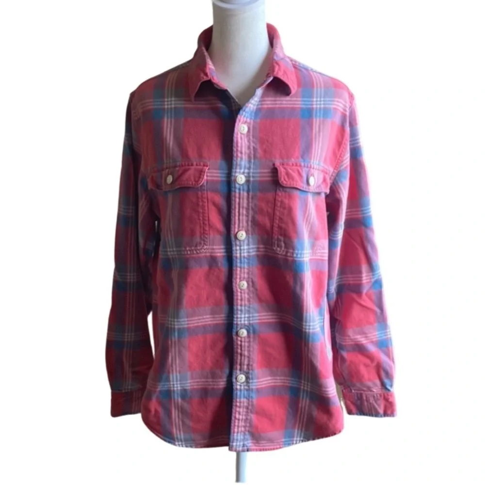 J. Crew Red and Blue Casual Button Down. Size S. Flannel. 100% cotton.